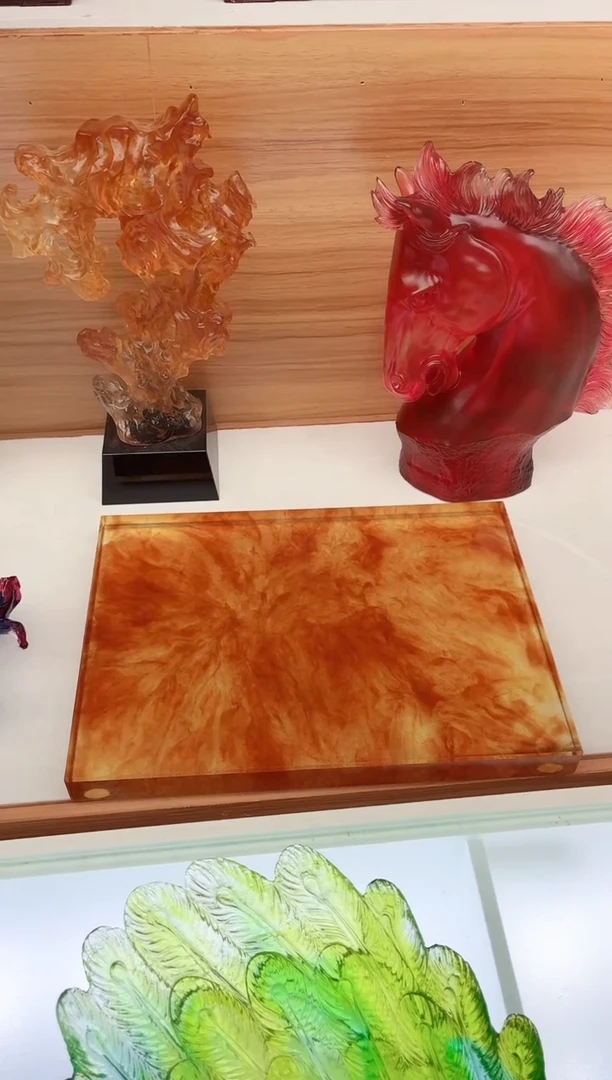 手工艺品琉璃琥珀色干泡台