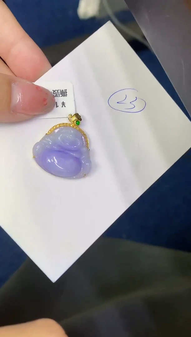 翡翠18K金镶嵌颈饰000000000