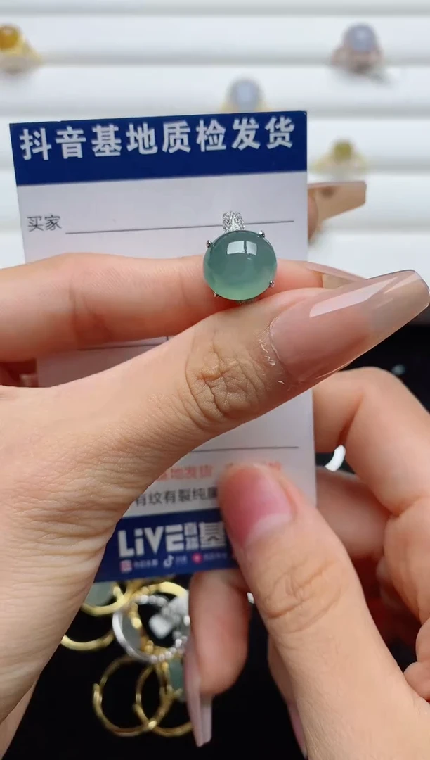 翡翠戒指银S925镶嵌.........