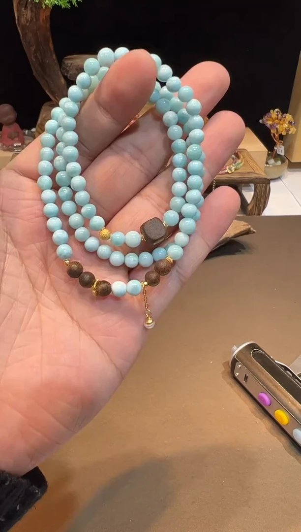 未镶嵌针钠钙石（海纹石）手链手饰@@B1264