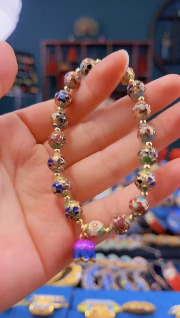 非遗 景泰蓝项链0.8 金地