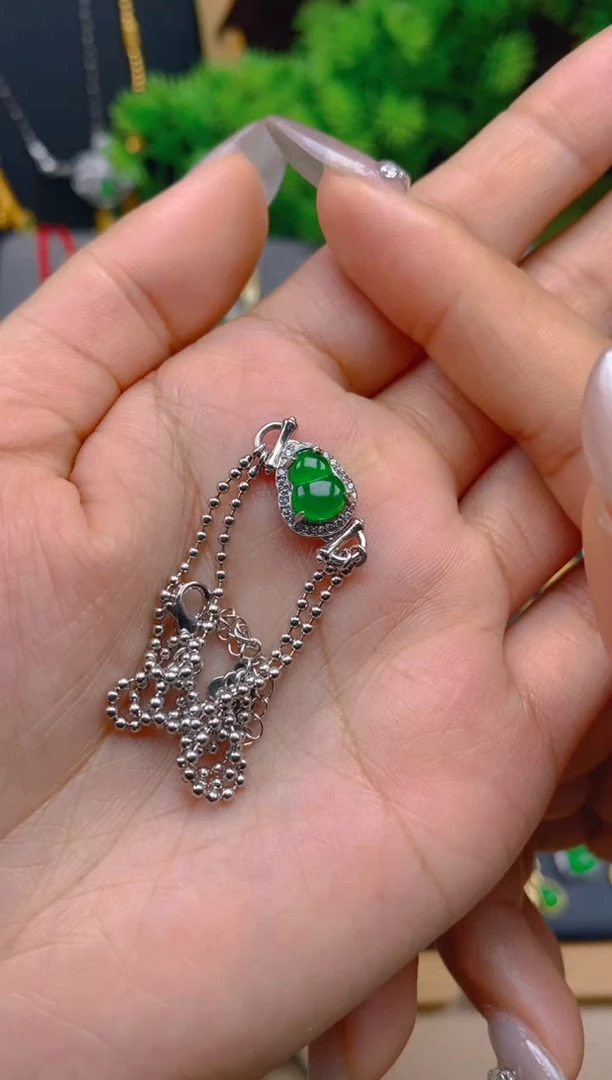 银S925镶嵌手链翡翠葫芦手链