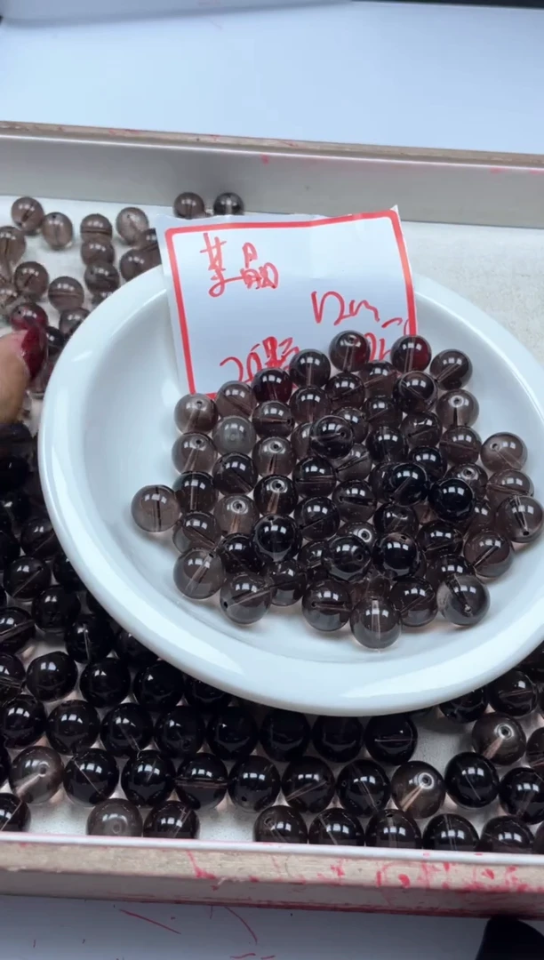 【闪购商品】水晶颈饰未镶嵌w2194茶水晶12mm*20颗