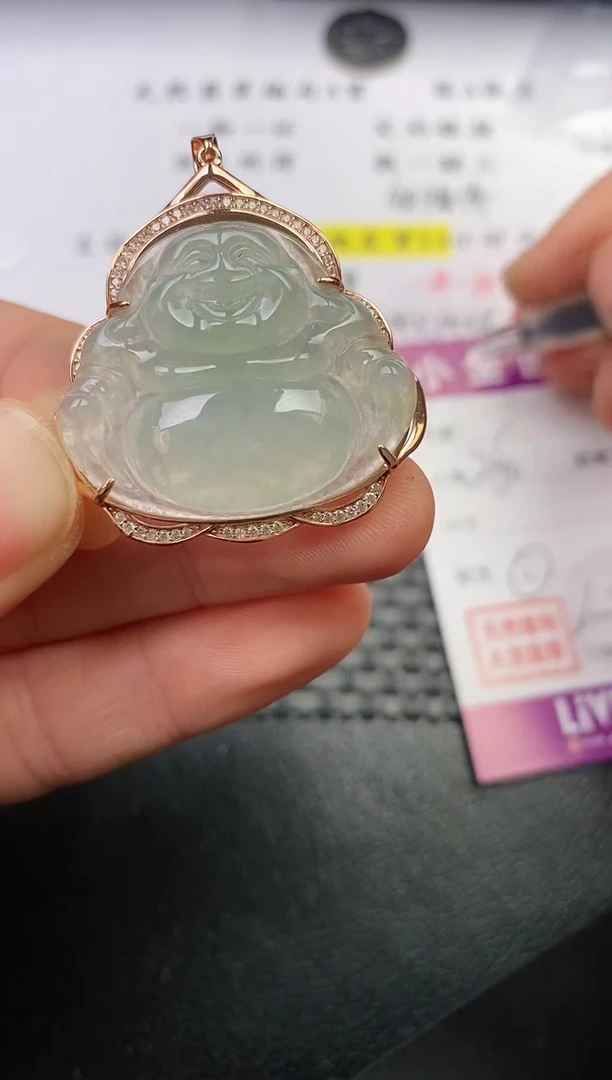 颈饰银S925镶嵌翡翠小*坏挂件