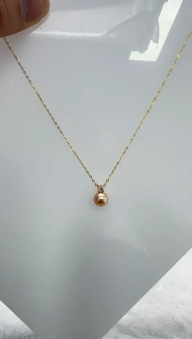 【闪购商品】海水珍珠DA银S925镶嵌c1164 羽皇金套链7