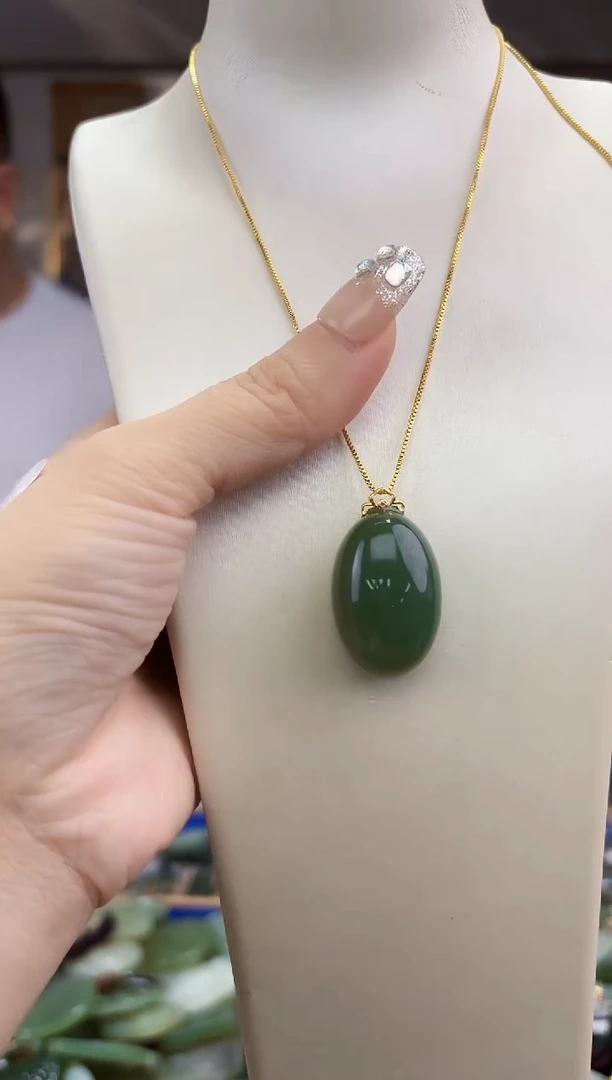 和田玉18K金镶嵌挂件拍一发一多样性发货