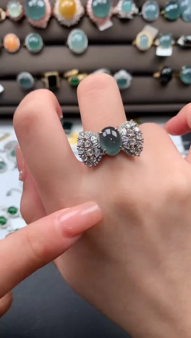 【闪购商品】翡翠戒指银S925镶嵌52141