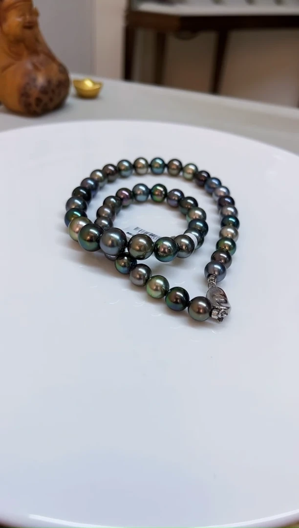 银S925镶嵌颈饰海水珍珠8-11mm