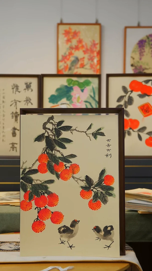 国画A3不落名绘画带框发货720