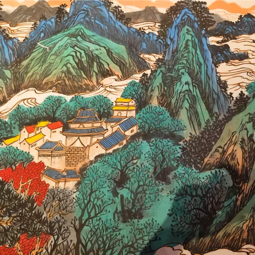 赵秋芬作品 十米长卷《千里江山》