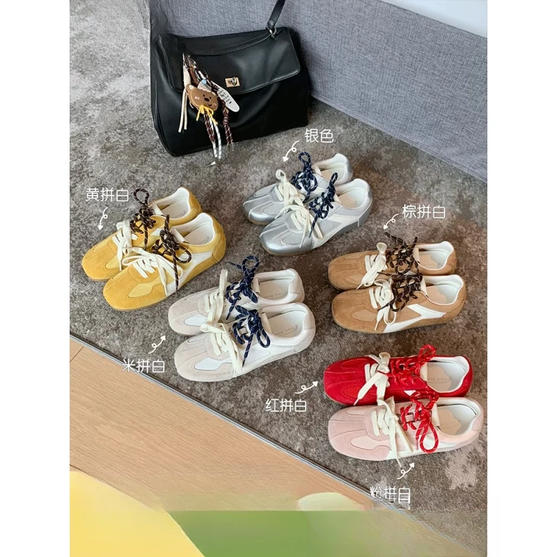 【sheii苏茵茵】同款长高5cm~内增高版拼色休闲运动德训鞋女阿甘鞋