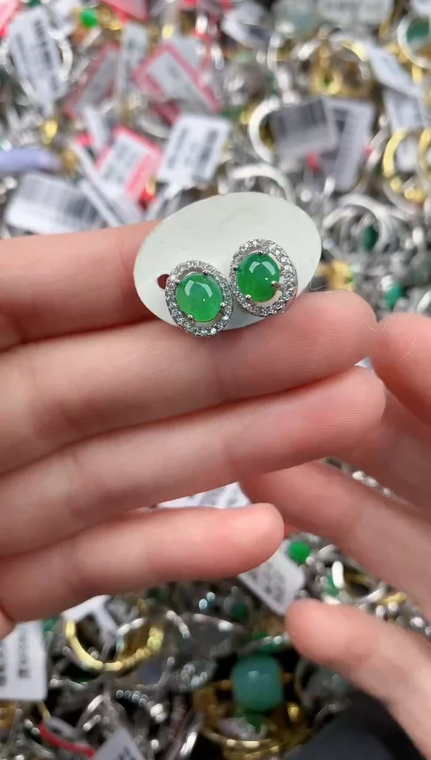 银S925镶嵌戒指翡翠555                  10