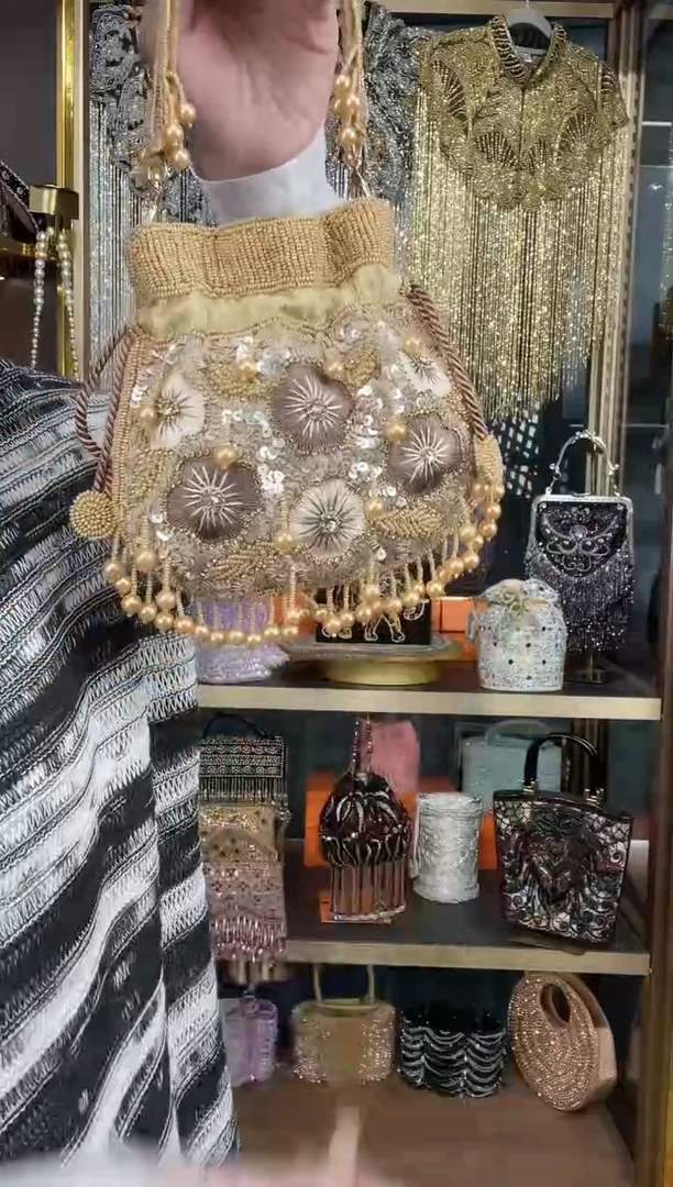 织物珠韵恒泽重工串珠手提包直播间女神专拍