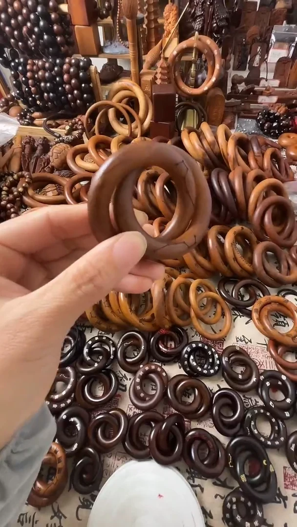 枣木乾坤圈枣木40圈口微瑕一物一拍