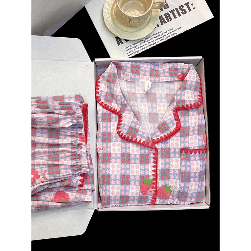 睡衣女甜美春秋冬季2025新款网红ins风长袖长裤可外穿家居服套装