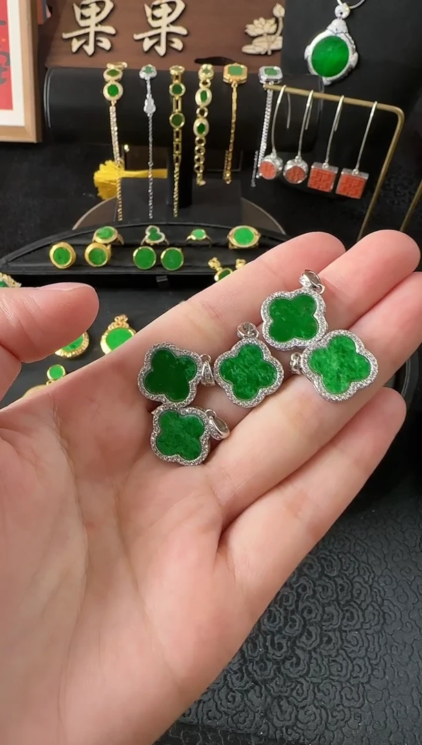 【闪购商品】翡翠颈饰银S925镶嵌吊坠/多样性发一件