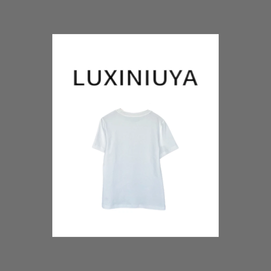 【LUXINIUYA】罗轻奢同款重工女T恤#CX3170