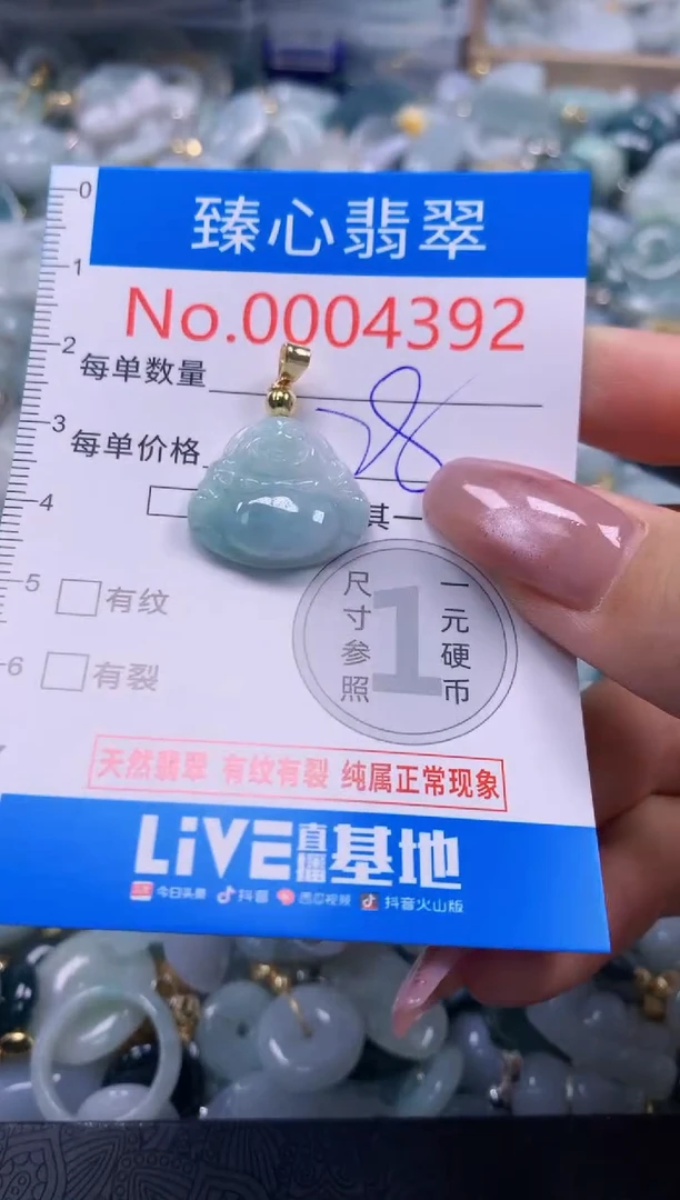 翡翠未镶嵌颈饰含绳0004392