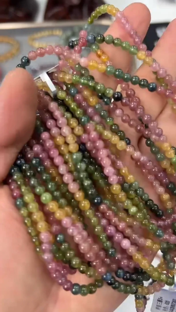 【闪购商品】碧玺手链未镶嵌YS2442约4mm多样性发一件
