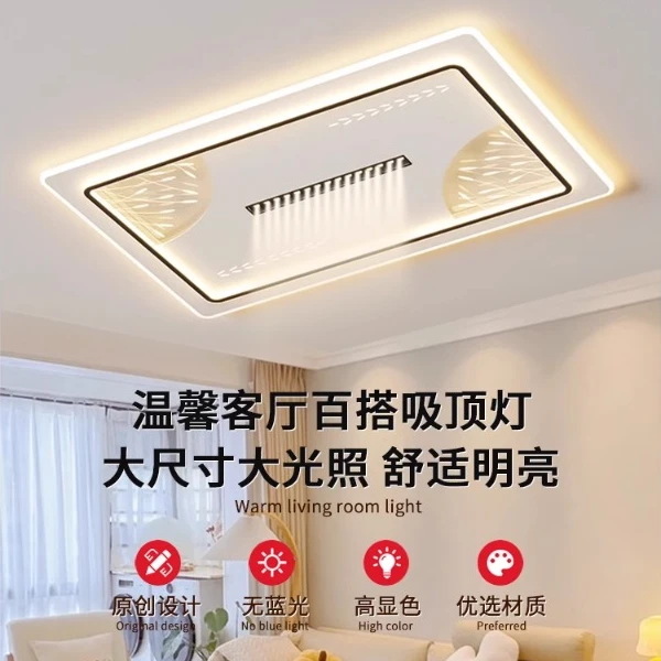 104麦穗简约客厅大气长方形高品质全光谱护眼吸顶灯北欧家用轻奢