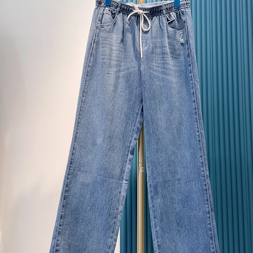 水淼/2025春季新款时尚百搭休闲牛仔阔腿裤  10461