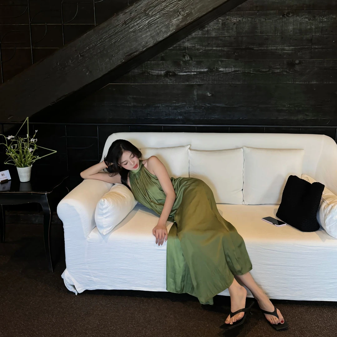 Beibei同款-【油画绿裙】