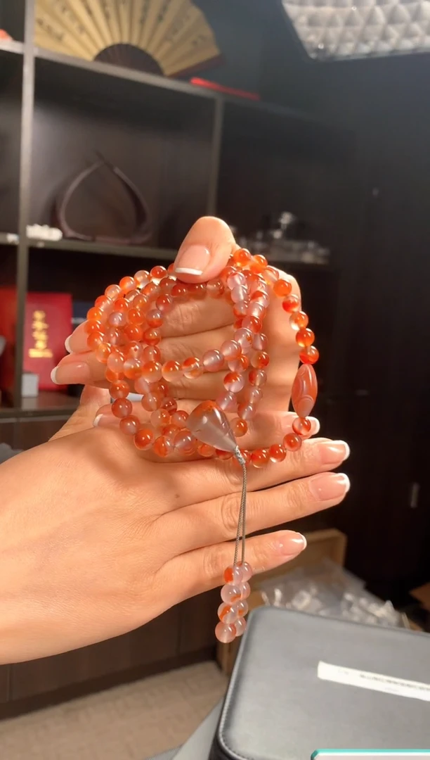 【闪购商品】南红玛瑙项链未镶嵌原矿南红锦鲤卡7项链108