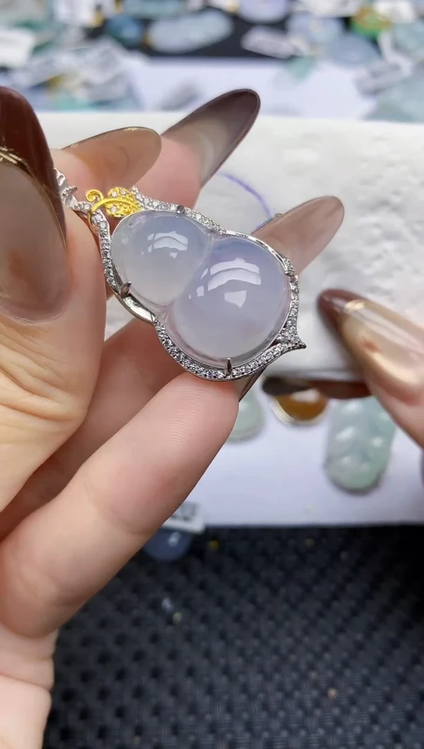 颈饰银S925镶嵌翡翠287   天然翡翠A货  百元以上9米证书费自理