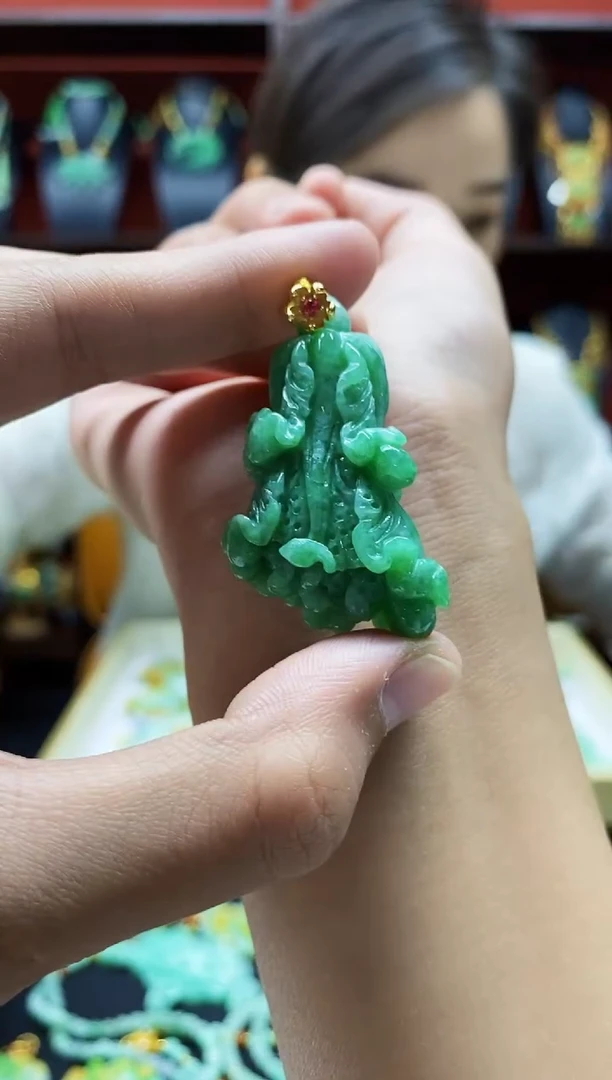 颈饰未镶嵌翡翠清***洋翡翠吊坠竹节链