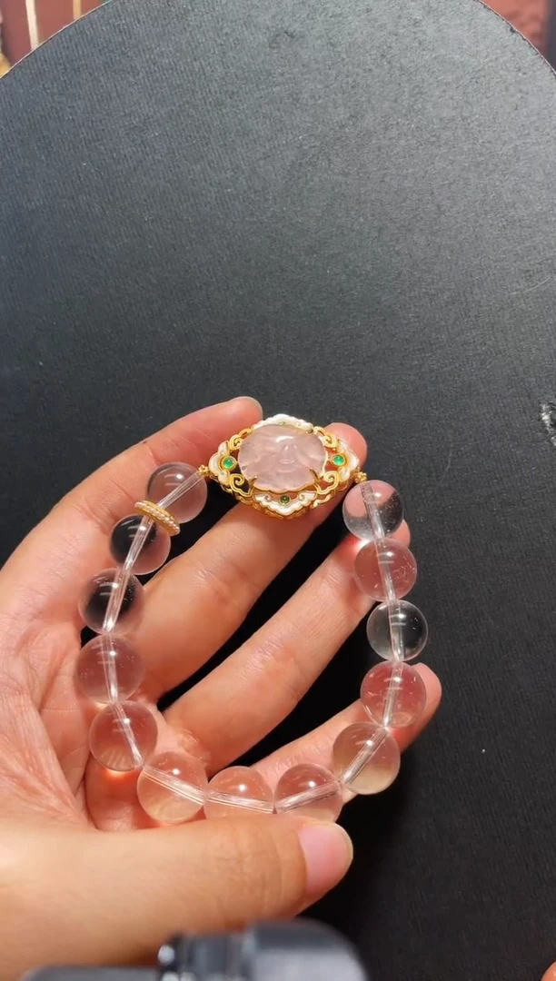 烟晶手链银S925镶嵌手串