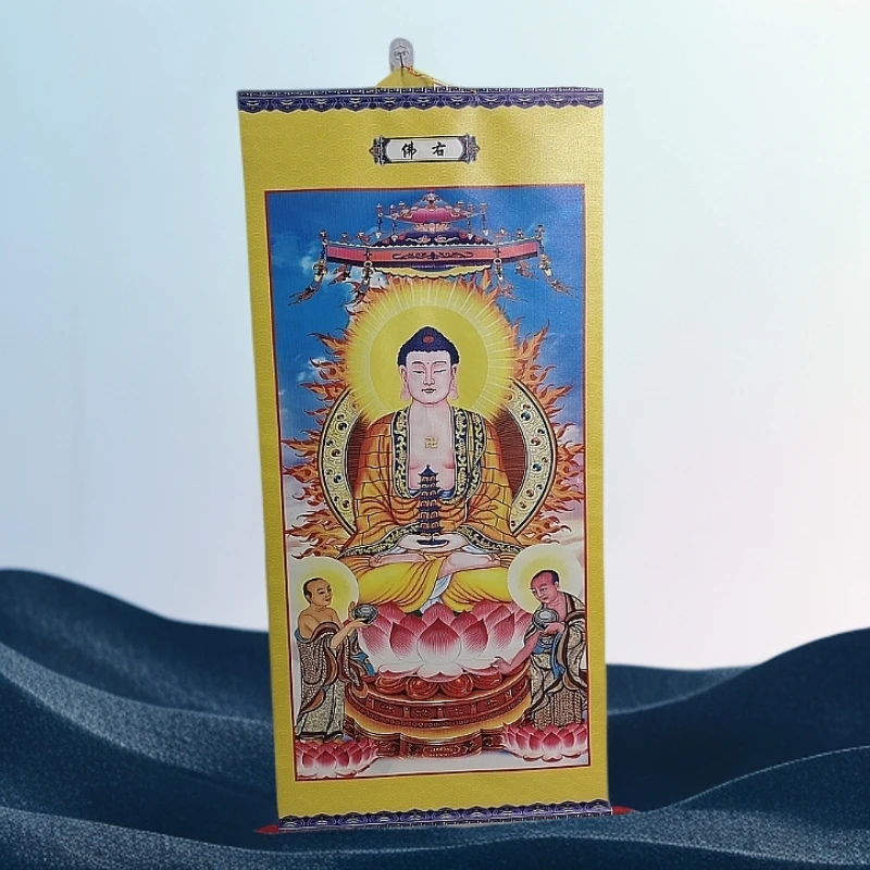 十二殿五佛左右门神佛总真油画布防水不褪色尺寸68*140（一套20张）