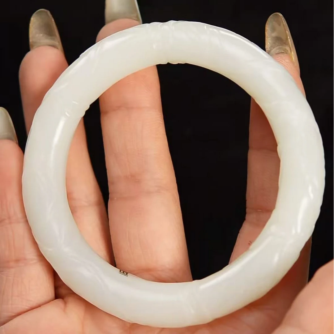 和田玉/佛手花手镯/38043