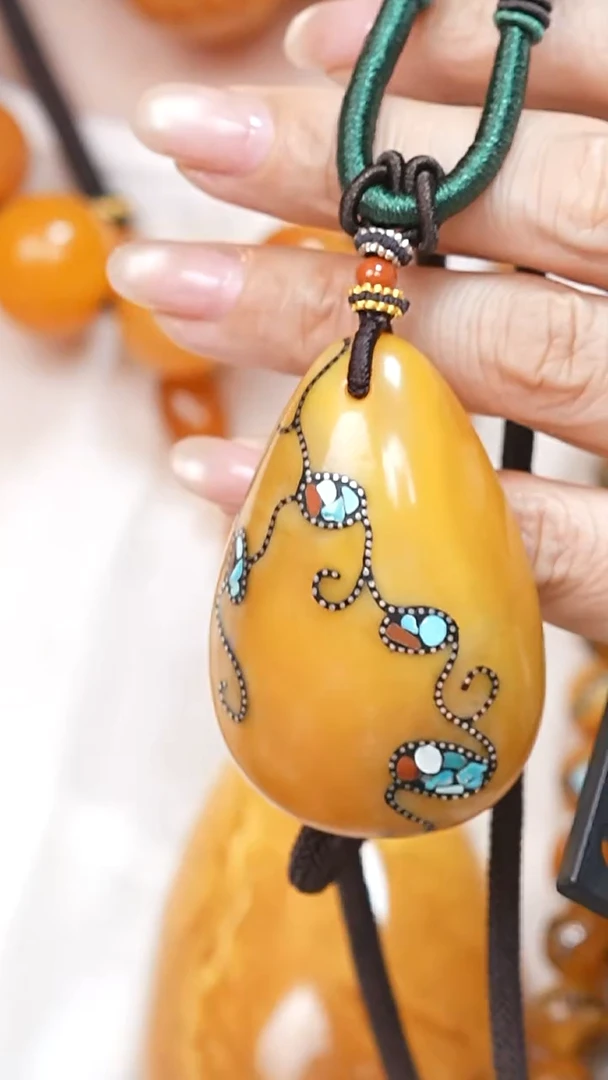 蜜蜡颈饰未镶嵌5066天然蜜蜡珠宝奇石云端妖孽石膏蜡全部保真