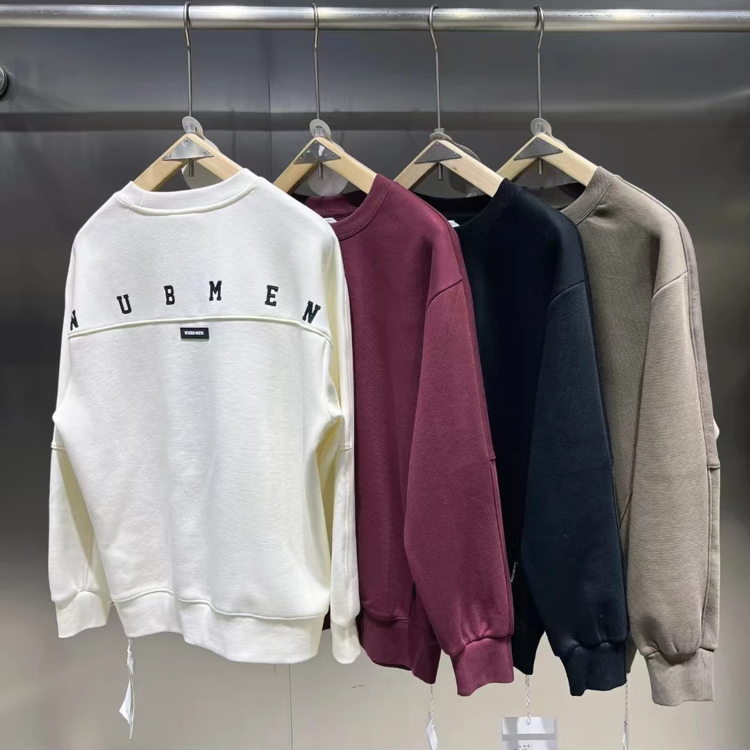 (JD-66632)-乐#‘’简约圆领宽松潮流加绒休闲卫衣‘’