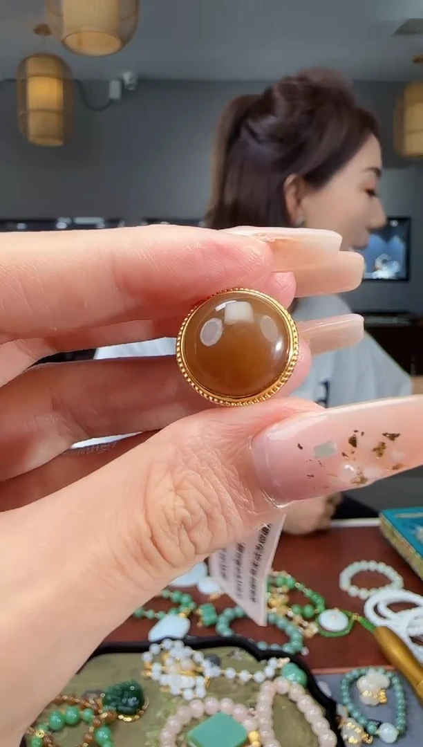 和田玉戒指银S925镶嵌1