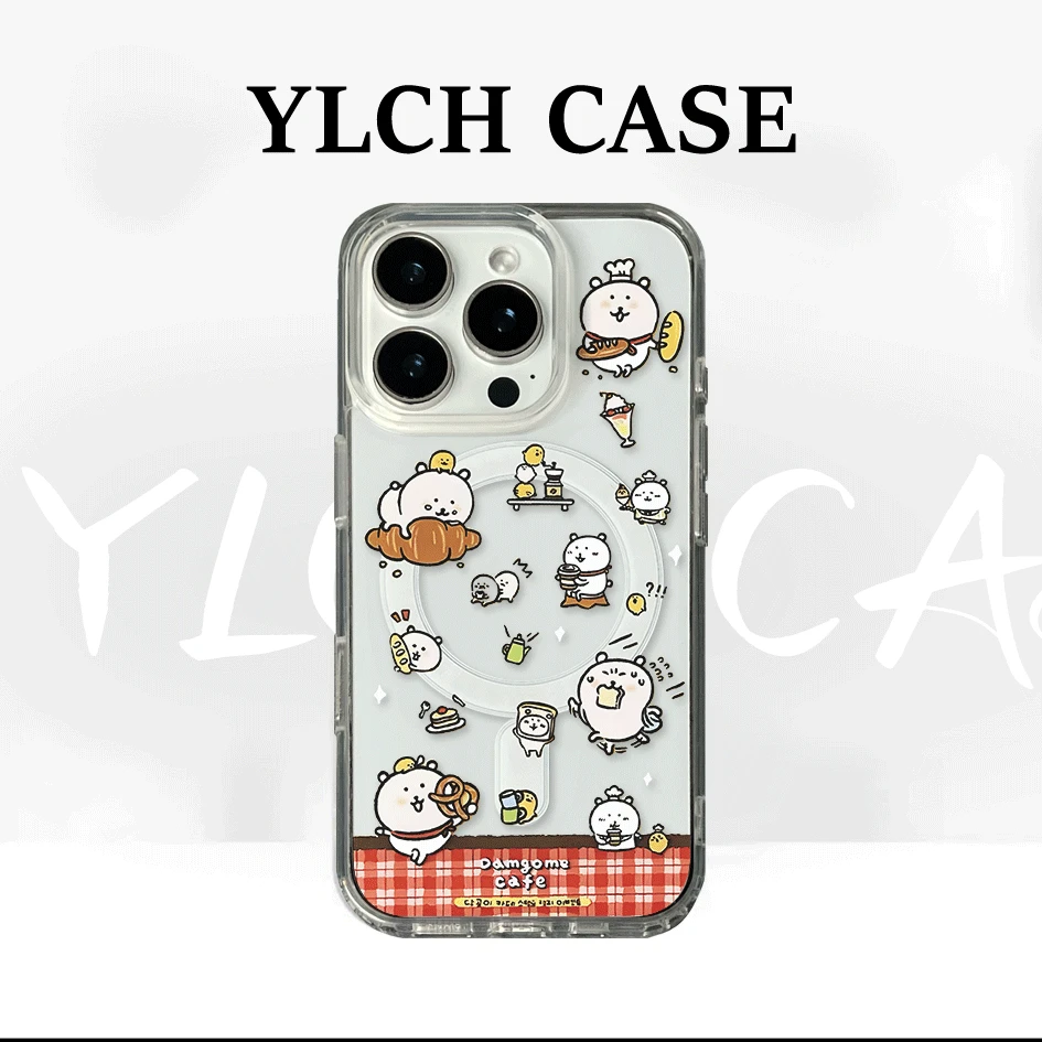 自嘲熊适用苹果16亚克力磁吸手机壳卡通15/13全包12保护套防摔