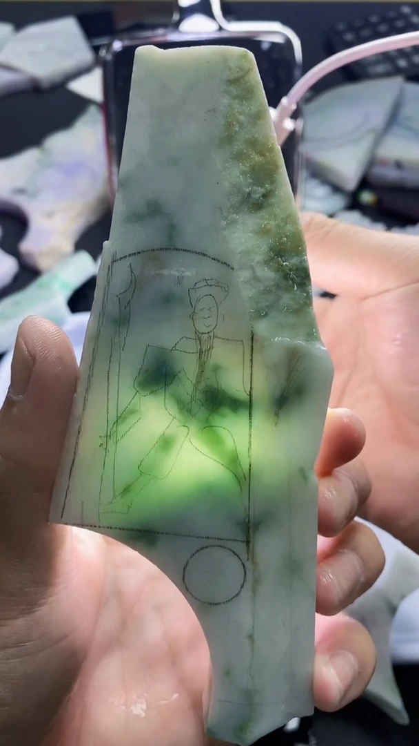 裸石翡翠天然缅甸A货【海】A18