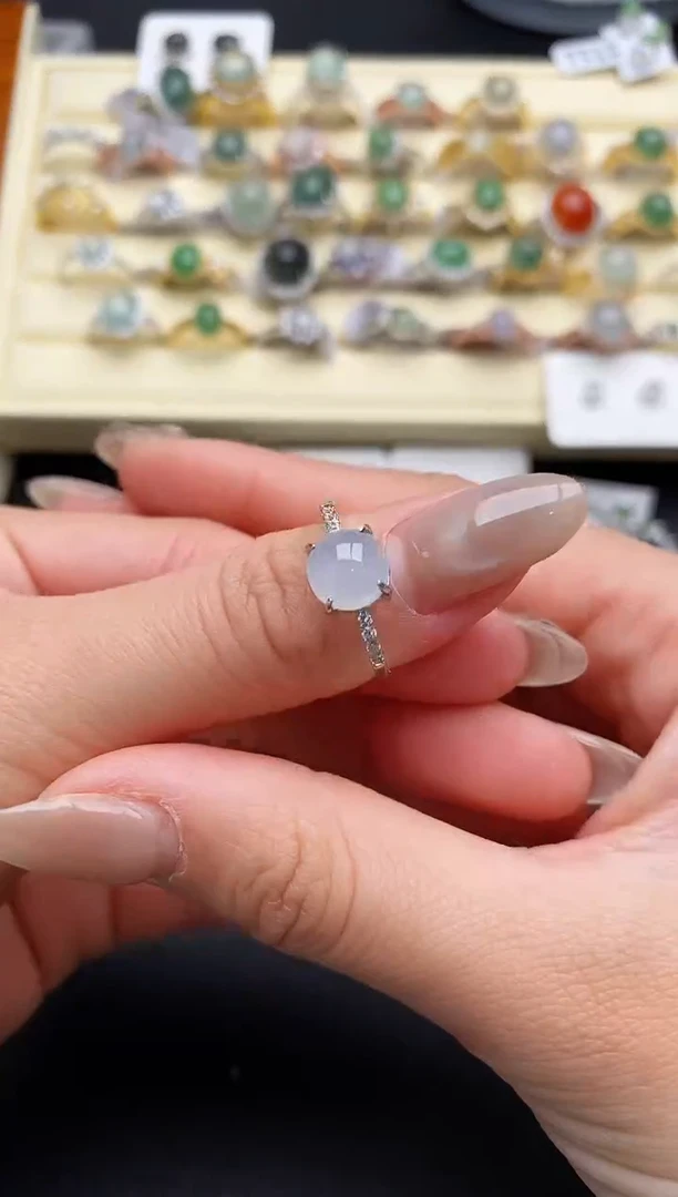 【闪购商品】翡翠戒指银S925镶嵌22222222+7