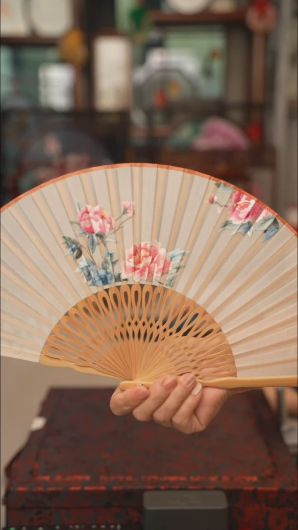 扇子折扇 苏绣绣花吊坠非遗