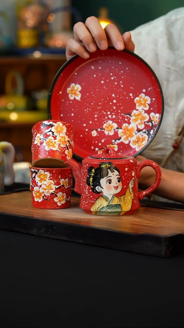 杯手绘心瓷陶瓷浮力