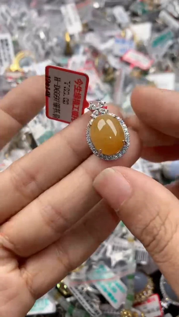 银S925镶嵌戒指翡翠666---10