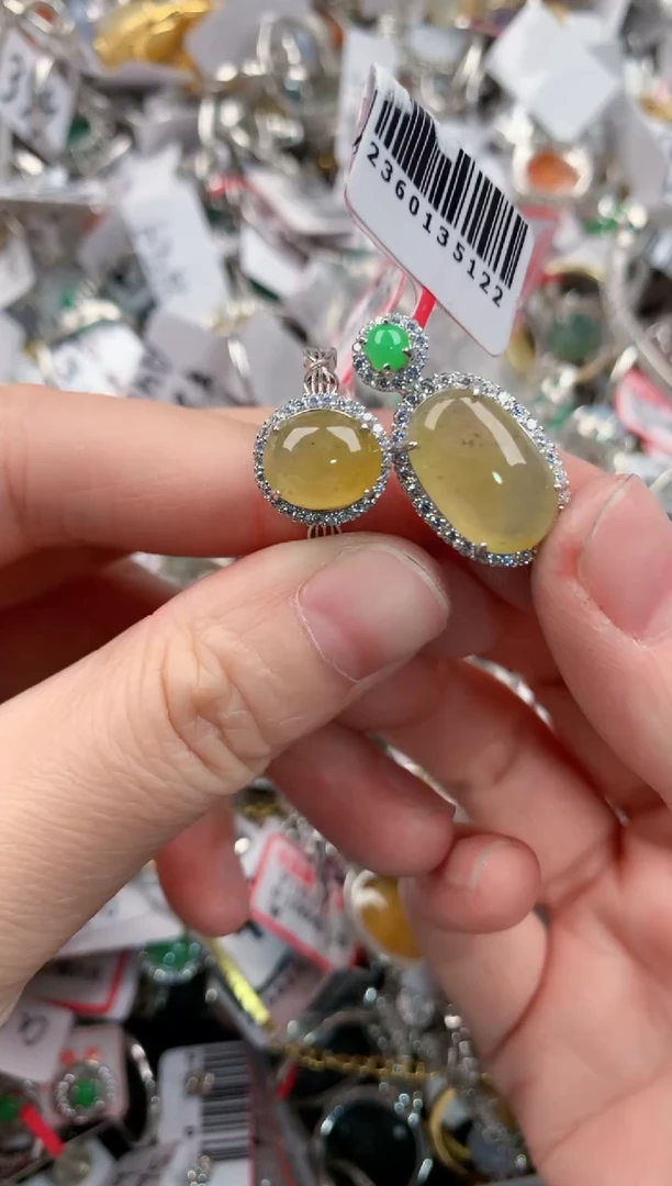 银S925镶嵌戒指翡翠9999----7