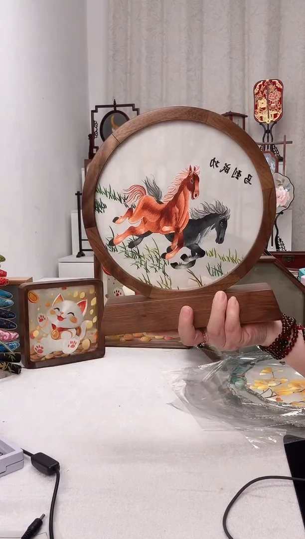 扇子苏绣作品手工