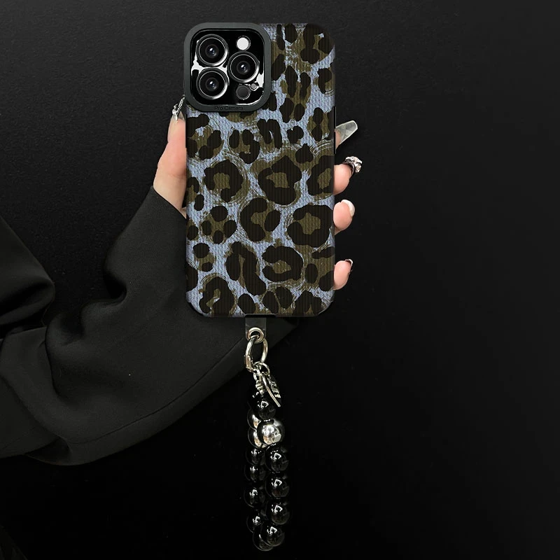 飞虎胜蓝豹纹瞳眼贴皮适用iPhone16pro手机壳华为oppo小米vivo套