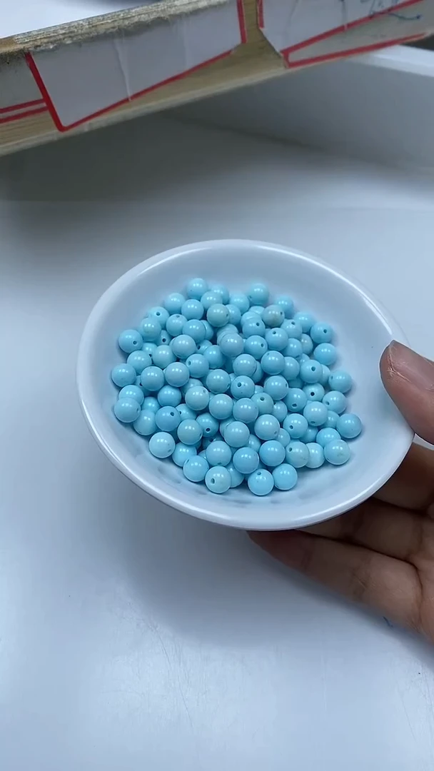 手饰玛瑙未镶嵌B1809蓝 白 淞6mm30颗9.9元