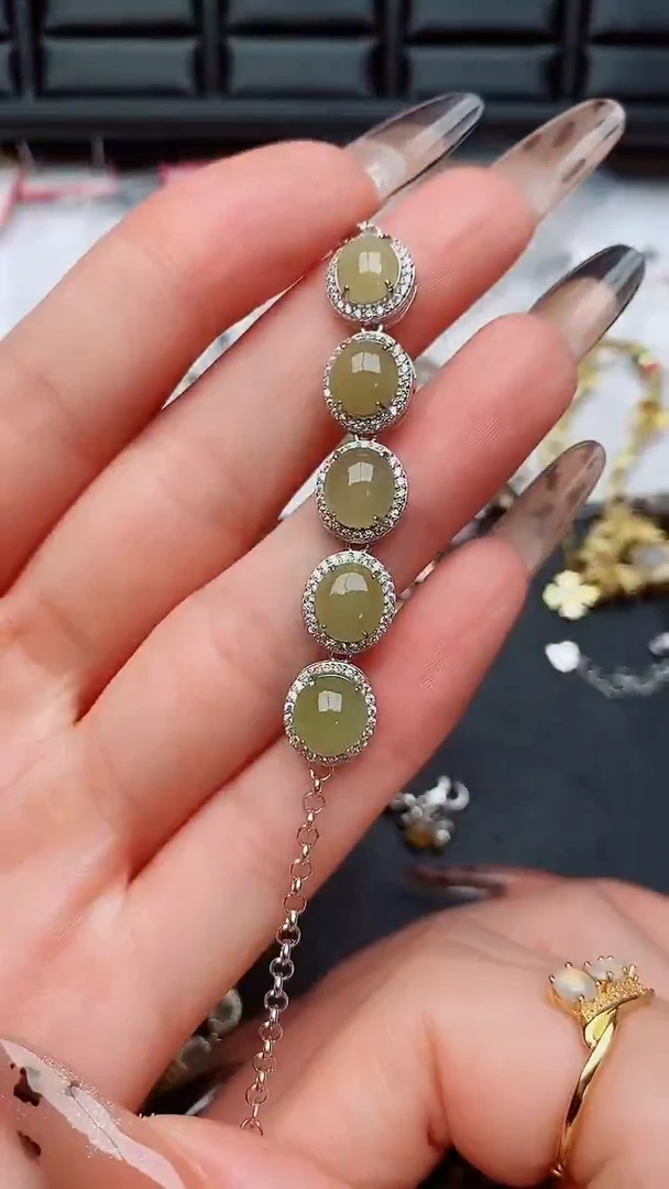 银S925镶嵌戒指翡翠...