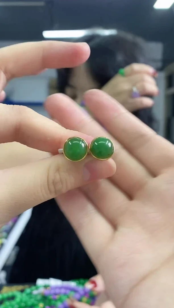 和田玉银S925镶嵌耳饰多样性发其一颜色微差