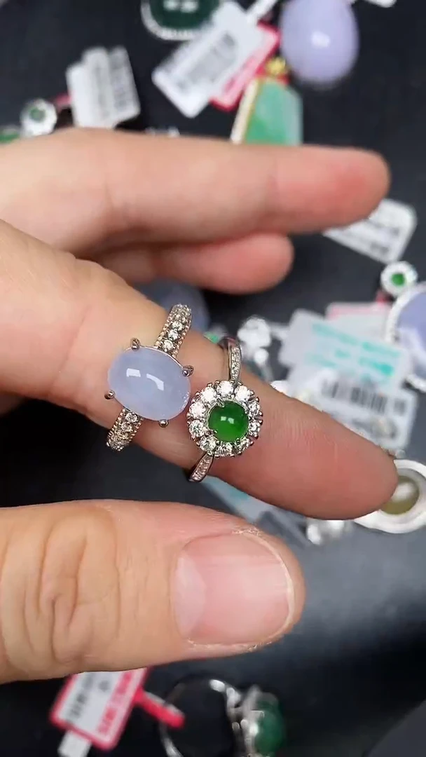 银S925镶嵌戒指翡翠2840