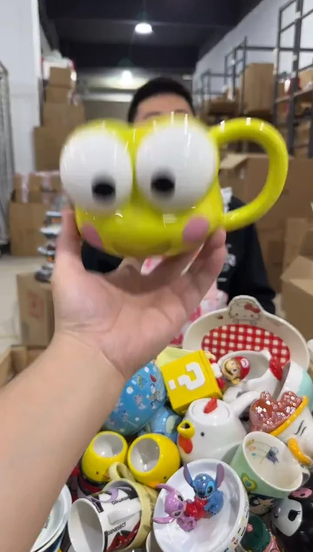 瓷片大眼蛙 头杯