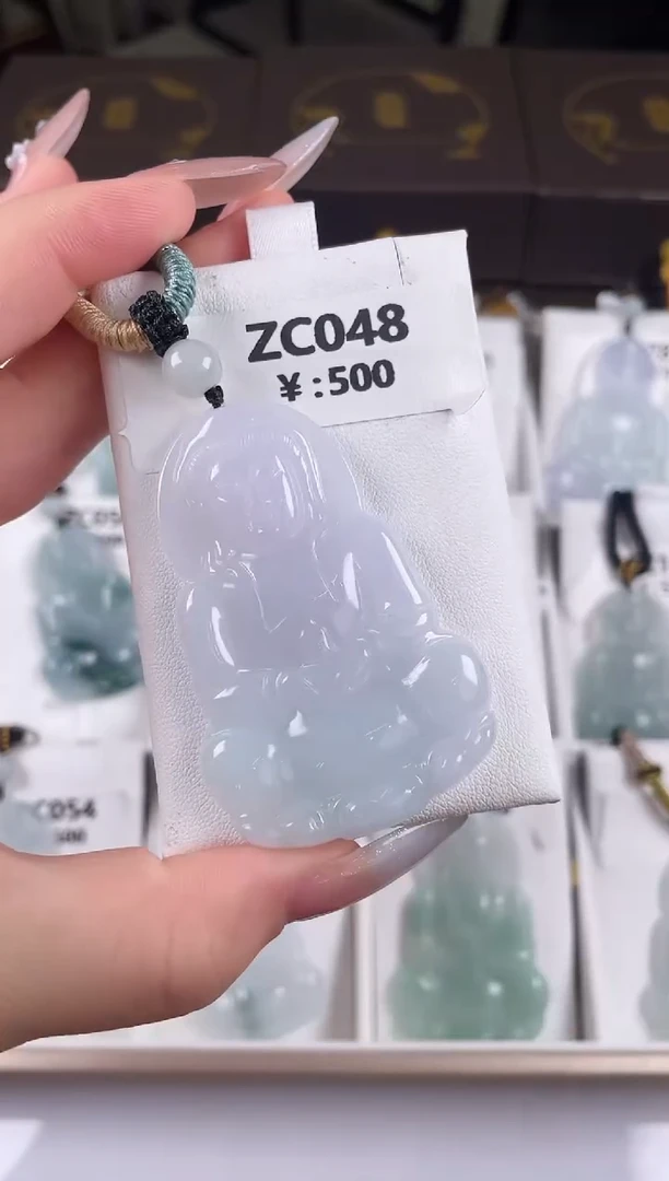 颈饰未镶嵌翡翠ZC048冰大观音+孤品+送同款绳子